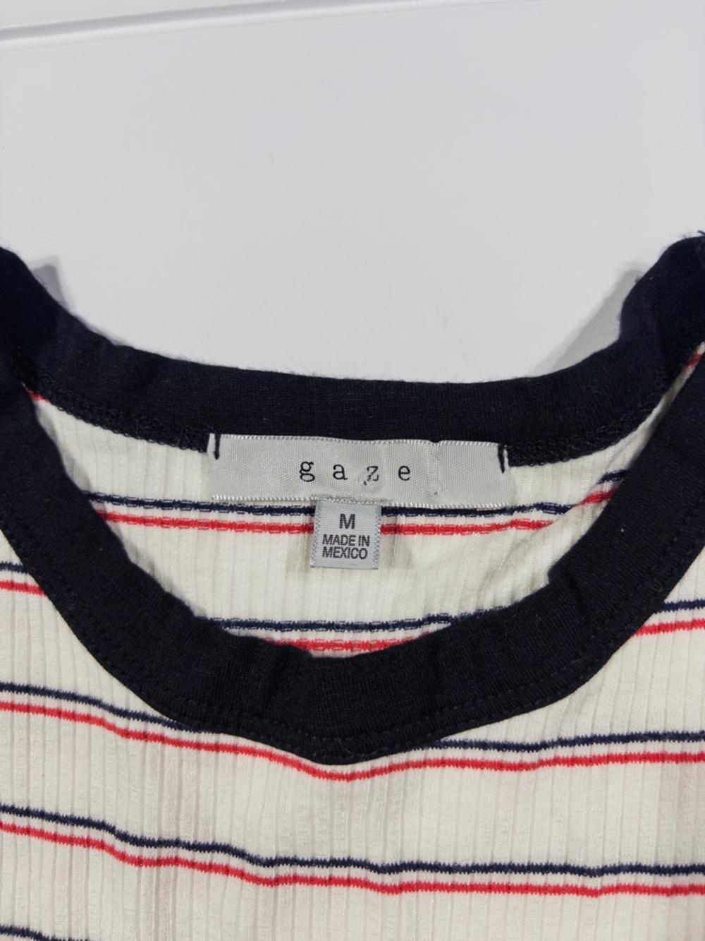 Striped Ringer Baby Tee Y2K Fitted Ribbed T-Shirt Retro Casual Top - Picture 5 of 10